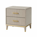 Nachttisch 50 × 40 × 55 cm in Beige/Gold mit 2 Schubladen
