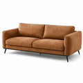 2-Sitzer-Sofa, 180 × 85 × 82 cm, Cognacbraun mit schwarzen Metallfüßen