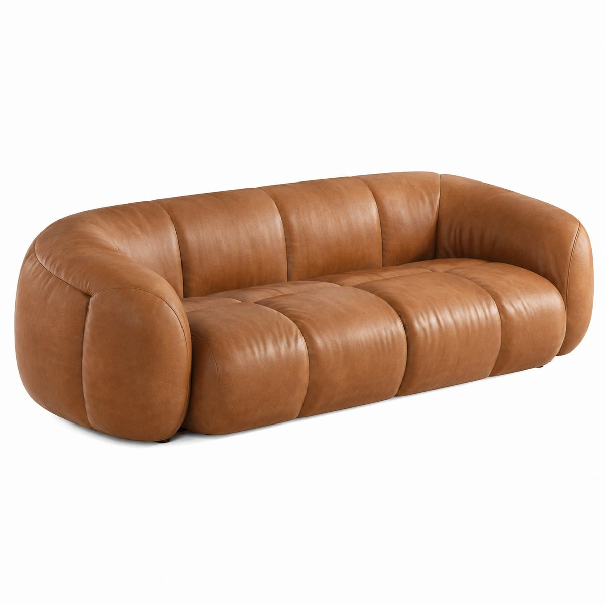 3-Sitzer-Sofa 220 × 100 × 75 cm Braun mit Kunstlederbezug